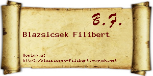 Blazsicsek Filibert névjegykártya